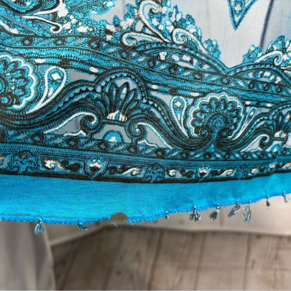 ‼️final must bundle‼️ Blue Ornament Western Scarf Wrap - Picture 2 of 7